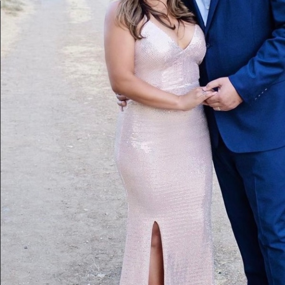 Formal long dress soft pink medium